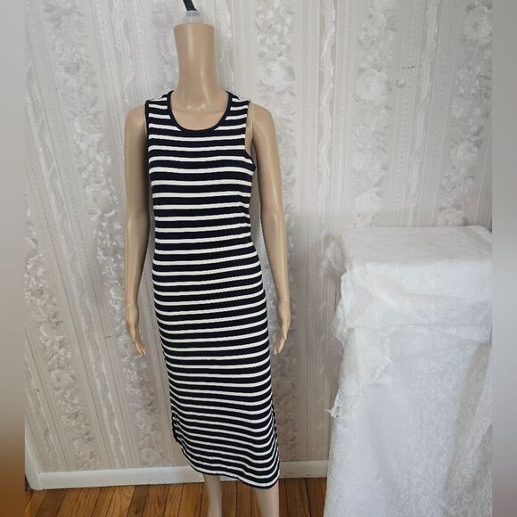 Tahari Striped Blue and White Sleeveless Tank Dress NWT - Picture 3 of 8